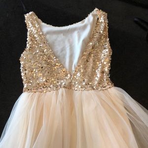 Gold and white dress